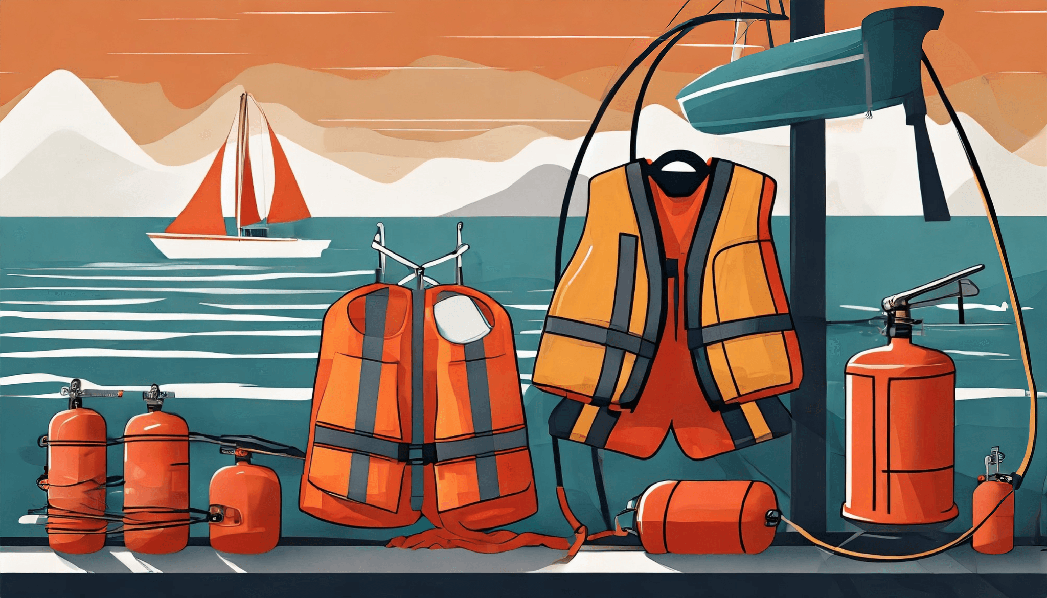 Safety equipment on a sailing yacht