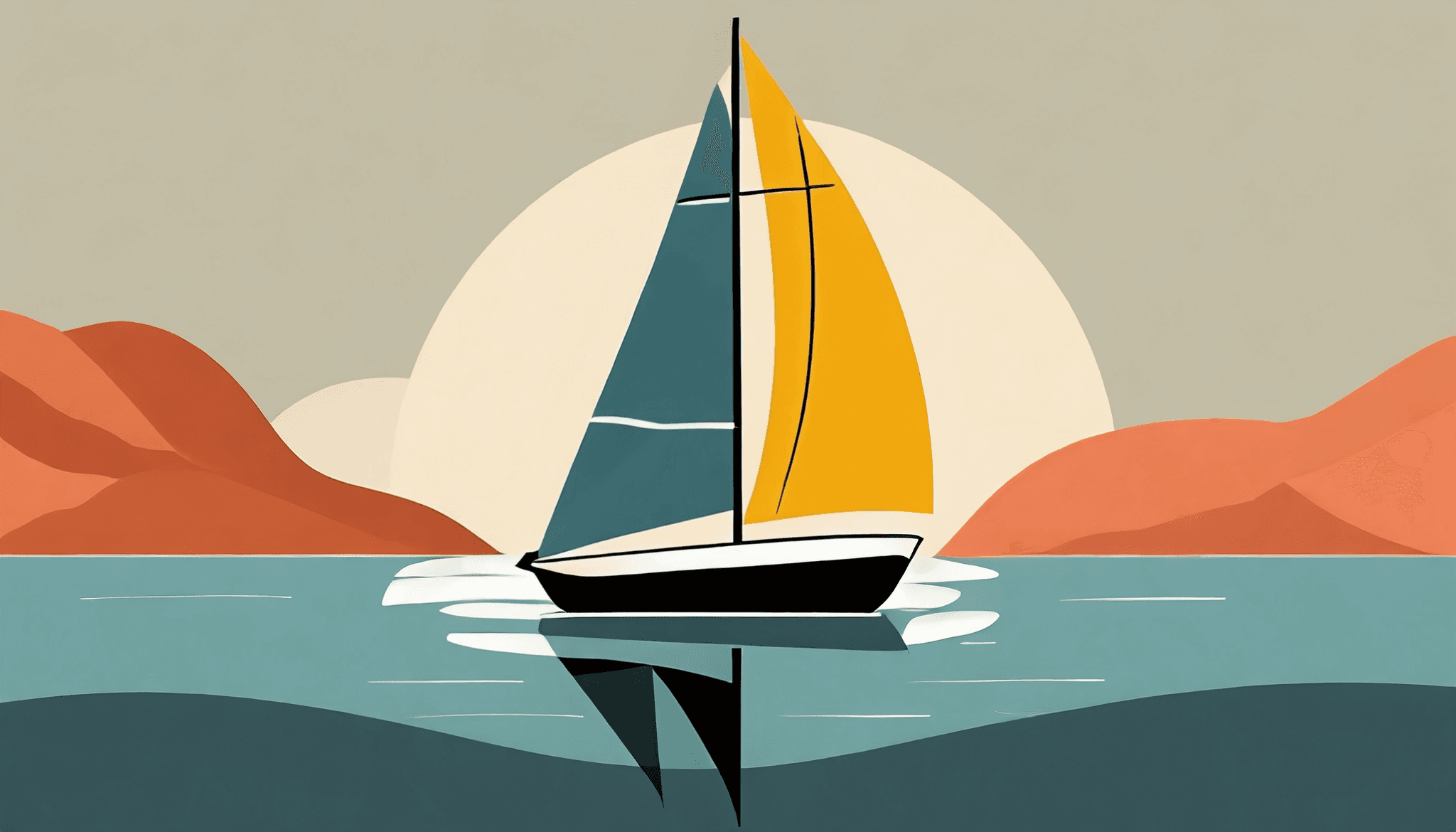 Sailing yacht on a sea